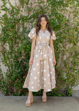 Load image into Gallery viewer, Taupe Polka Dot Midi Dress
