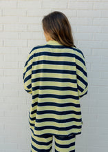 Load image into Gallery viewer, Sheila Lemon &amp; Navy Striped Mock Neck Top
