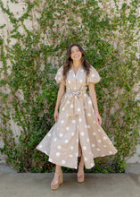 Load image into Gallery viewer, Taupe Polka Dot Midi Dress
