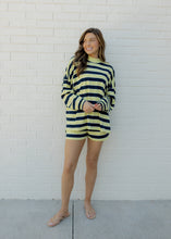 Load image into Gallery viewer, Sheila Lemon &amp; Navy Striped Shorts
