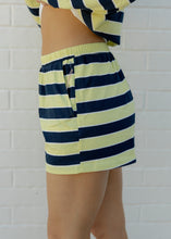 Load image into Gallery viewer, Sheila Lemon &amp; Navy Striped Shorts
