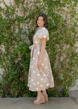 Load image into Gallery viewer, Taupe Polka Dot Midi Dress
