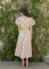 Load image into Gallery viewer, Taupe Polka Dot Midi Dress
