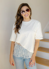 Load image into Gallery viewer, Camila Layered Lace Hem Top - Cream
