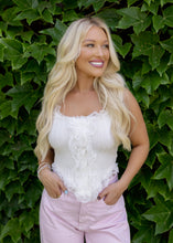Load image into Gallery viewer, Gracyn Lace Sweater Ivory Tank Top
