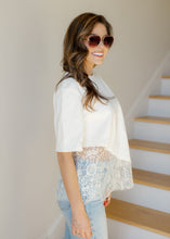 Load image into Gallery viewer, Camila Layered Lace Hem Top - Cream
