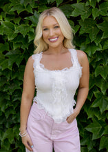 Load image into Gallery viewer, Gracyn Lace Sweater Ivory Tank Top
