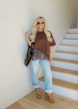 Load image into Gallery viewer, Camila Layered Lace Hem Top - Brown
