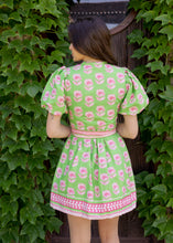 Load image into Gallery viewer, Pink &amp; Green Floral Belted Mini Dress
