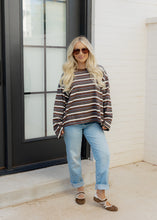 Load image into Gallery viewer, Lily Brown &amp; Blue Striped Top
