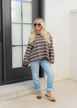 Load image into Gallery viewer, Lily Brown &amp; Blue Striped Top
