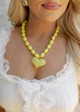 Load image into Gallery viewer, Roxie Yellow Beaded Heart Necklace
