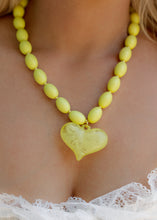 Load image into Gallery viewer, Roxie Yellow Beaded Heart Necklace
