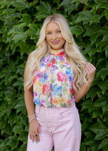 Load image into Gallery viewer, Colorful Floral Halter Mock Neck Bodysuit
