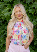 Load image into Gallery viewer, Colorful Floral Halter Mock Neck Bodysuit
