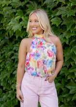 Load image into Gallery viewer, Colorful Floral Halter Mock Neck Bodysuit
