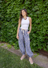 Load image into Gallery viewer, Collier Navy Striped Jogger Pants
