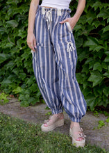 Load image into Gallery viewer, Collier Navy Striped Jogger Pants
