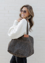 Load image into Gallery viewer, Brynn Leopard Large Shoulder Tote - Black
