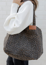 Load image into Gallery viewer, Brynn Leopard Large Shoulder Tote - Black
