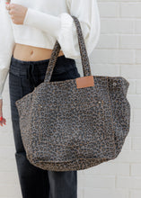 Load image into Gallery viewer, Brynn Leopard Large Shoulder Tote - Black
