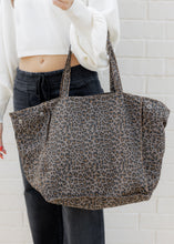 Load image into Gallery viewer, Brynn Leopard Large Shoulder Tote - Black
