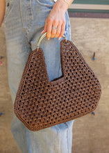 Load image into Gallery viewer, Iris Chocolate Crochet Hobo Bag
