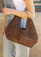 Load image into Gallery viewer, Iris Chocolate Crochet Hobo Bag
