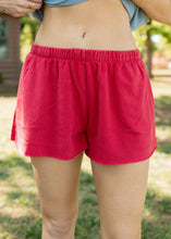 Load image into Gallery viewer, Red Mineral Washed French Terry Shorts

