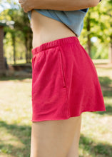Load image into Gallery viewer, Red Mineral Washed French Terry Shorts

