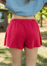 Load image into Gallery viewer, Red Mineral Washed French Terry Shorts
