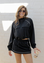 Load image into Gallery viewer, Sophie Black Windbreaker &amp; Skort Set
