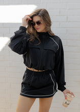 Load image into Gallery viewer, Sophie Black Windbreaker &amp; Skort Set

