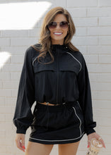 Load image into Gallery viewer, Sophie Black Windbreaker &amp; Skort Set
