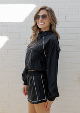 Load image into Gallery viewer, Sophie Black Windbreaker &amp; Skort Set
