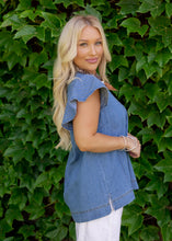 Load image into Gallery viewer, Juliet Light Denim Top
