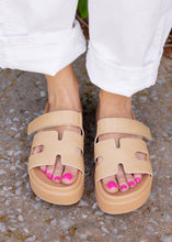 Load image into Gallery viewer, Gianna Beige Platform Slide Sandals
