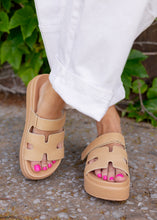 Load image into Gallery viewer, Gianna Beige Platform Slide Sandals
