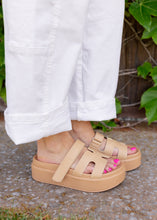 Load image into Gallery viewer, Gianna Beige Platform Slide Sandals
