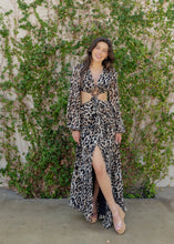 Load image into Gallery viewer, Leopard &amp; Rhinestone O'Ring Maxi Dress
