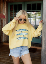 Load image into Gallery viewer, Sardines Washed Yellow Terry Sweatshirt
