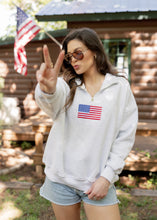Load image into Gallery viewer, American Flag Quarter Zip Pullover
