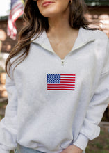 Load image into Gallery viewer, American Flag Quarter Zip Pullover
