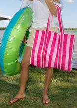 Load image into Gallery viewer, Catalina Pink Stripe Quilted Tote Bag
