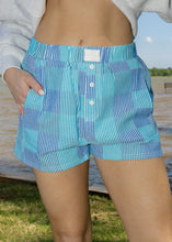 Load image into Gallery viewer, Blue Mix Checkered Boxer Shorts
