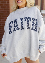 Load image into Gallery viewer, "Faith" Polka Dot Embroidered Mockneck - Heather Grey
