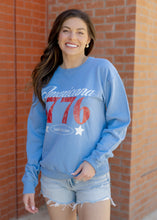 Load image into Gallery viewer, Americana 1776 Vintage Blue Sweatshirt
