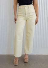 Load image into Gallery viewer, Pastel Yellow Utility Wide Leg Jeans
