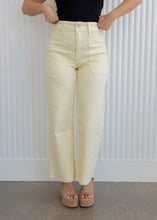 Load image into Gallery viewer, Pastel Yellow Utility Wide Leg Jeans
