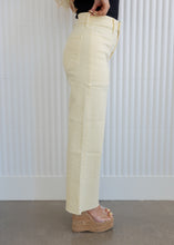 Load image into Gallery viewer, Pastel Yellow Utility Wide Leg Jeans
